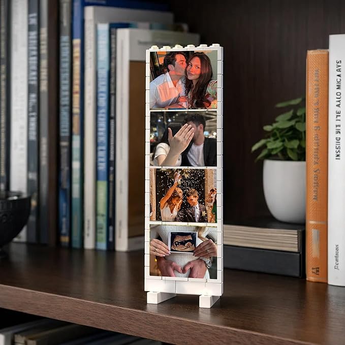 NAZENTI Personalized Photo Building Blocks For Couples, Bricks Style Puzzle Blocks Gifts For Boyfriend, Custom Home Decor & Valentines Day Gift, Anniversary Keepsake gifts for Couple Family Besties