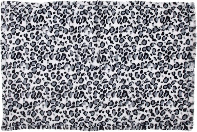 Furhaven ThermaNAP Self-Warming Cat Bed for Indoor Cats & Large/Medium Dogs, Washable & Reflects Body Heat - Quilted Faux Fur Reflective Bed Mat - Snow Leopard, Large (Pack of 3)