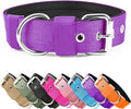 Heavy Duty Tactical Dog Collar - 1.5" Width Military Durable Thick Nylon with Adjustable Metal D Ring & Buckle Working Training K9 Collar for Medium Large Dogs (XL(23"-26"), Purple)