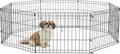 MidWest Homes for Pets Folding Metal Puppy / Dog Exercise Pen, Indoor/Outdoor Playpen with No Door, Provides 16 Sq Feet of Play Space, 18-Inches Tall, Black E-Coated