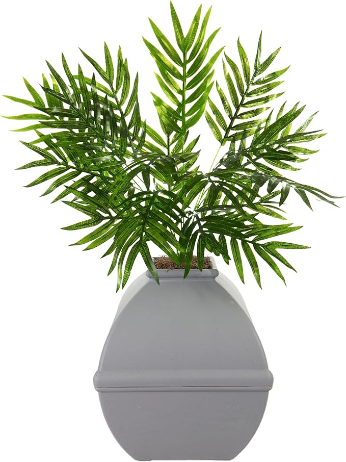 Good Pet Stuff Hidden Litter Box Planter, Decorative Cat Litter Enclosure with Carbon Filter, Artificial Plant, Easy Clean, Indoor Design, Courtyard Square Style, Base Kit, Stone Gray