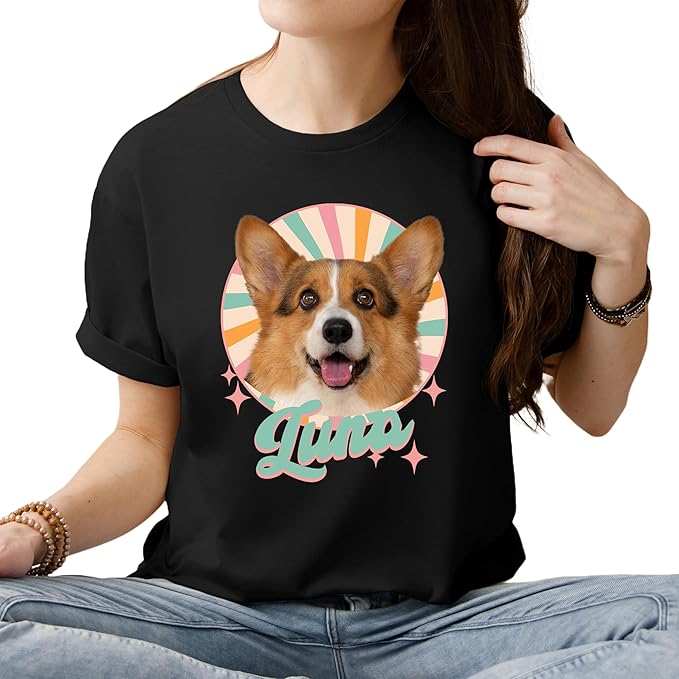 Custom Dog Mom Shirt for Women Pet Ears Sweatshirt with Name Unique Puppy Line Art Cute Dad Hoodie for DogDad Owner Lover