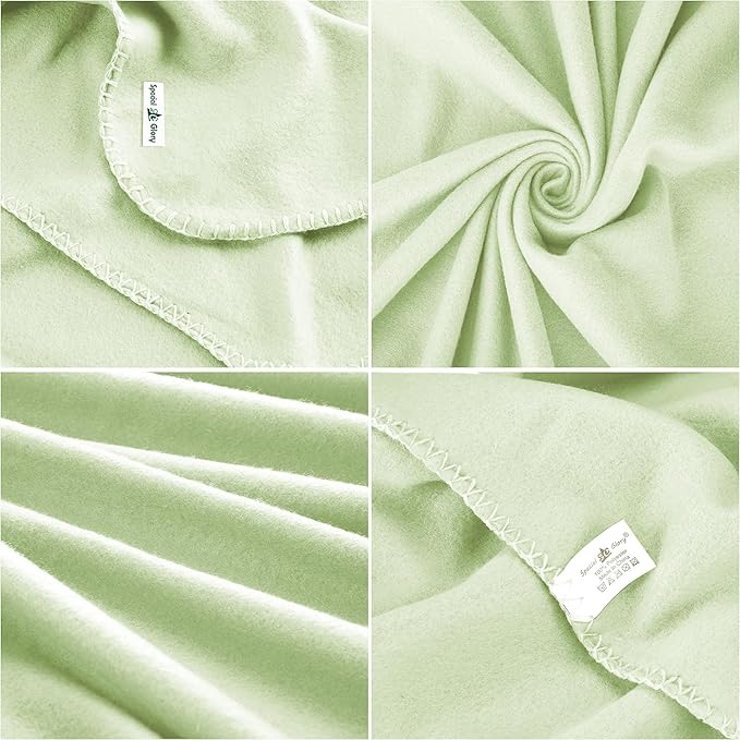 Fleece Throw Blankets Bulk Fleece Blankets Solid Wholesale Lightweight Warm Soft for Pet Bed Sofa Couch Office Wedding Gifts Travel Seasons Sage Green 50x60 Inches Pack of 6
