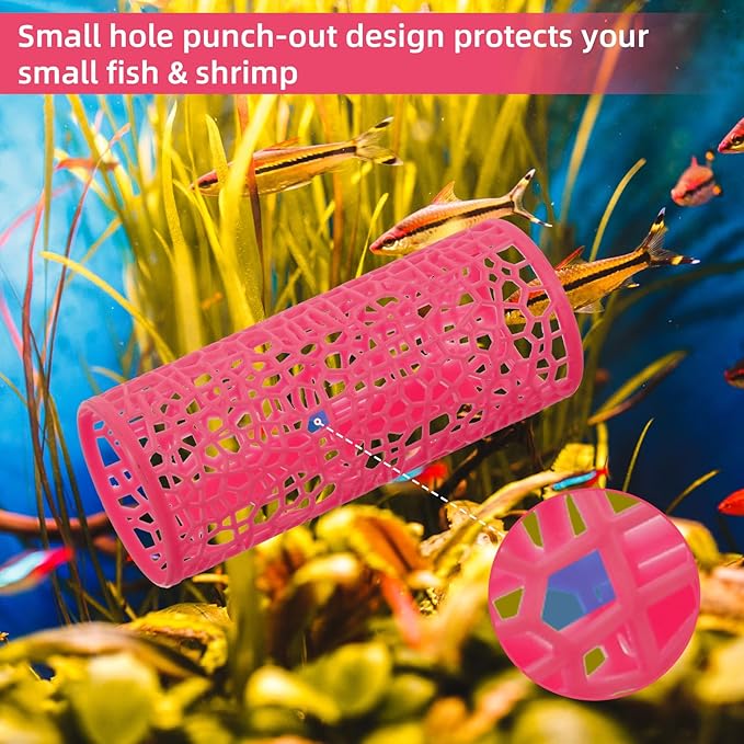 Rose Red Betta Fish Toys Hammock and Betta Tunnel, Safe Aquarium Decor for Small Fish & Shrimp, Bettas Tank Accessories with Suction Cups, Perfect Hideout and Play Area for Bettas