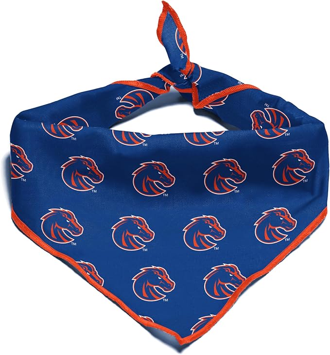 Boise State Broncos Officially Licensed Bandana for Dogs and Cats | Fits Pets Great Gift Idea | Easy-to-Tie (Small, 13")