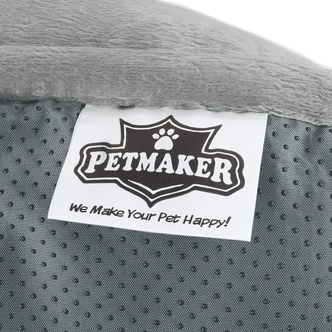 Couch Cover for Dogs - 35x35 Pet Furniture Protector with Memory Foam Neck Bolster, Quilted Fabric, and Water-Resistant Base Layer by PETMAKER (Gray)