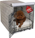 Explore Land Pattern Dog Crate Cover for 48 Inches Wire Cage, Heavy-Duty Polyester 1 2 3 Doors Standard Metal Pet Kennel Enclosure (Vintage Violet)