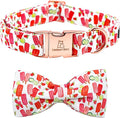 Lionheart glory Dog Collar, Dog Collar with Bow, Popsicle Print Girl or Boy Dog Bowtie Collar Cute Pet Collar Gift for X-Small Puppy and Cat