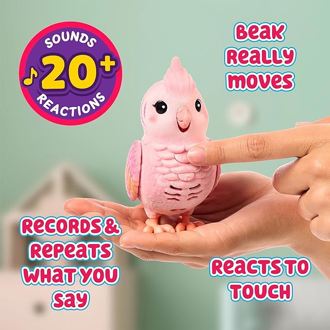 Little Live Pets My Really Real Talking Bird Toy & Cage - Rosie, Interactive Voice Repeating Toy, 20+ Sounds & Reactions, Talking Toys for Kids 5-7