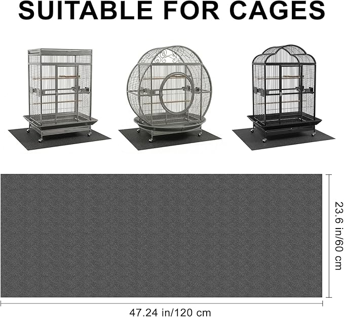 Under Pet Cage Mat for Bird Cages, Dog Kennels, Reptile Aquariums, Dog Kennels, Water-Resistant Pad for Hard Floors and Surfaces (X-Large)