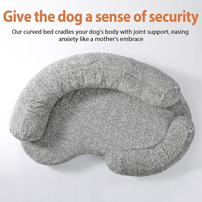 Orthopedic Memory Foam XXL Dog Bed for Large Sized Dog - Washable & Waterproof & Removable Cover -Round Calming Bed for Anxiety Relief (51 x 34 x 8 Inch)