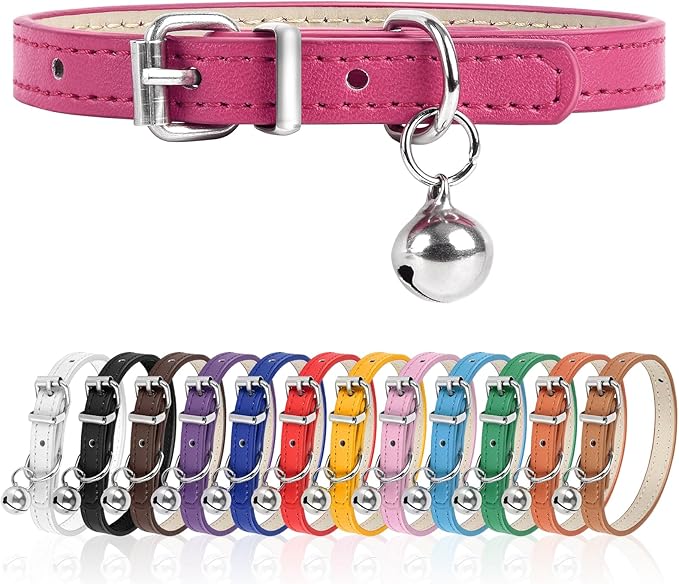 XS Dog Collar for Teacup Adjustable Teacup Dog Collar for Small Medium Large Dogs 3/8 inch Width (HotPink, XS)
