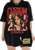 NAZENTI Custom Bootleg Rap Tee, Custom T-Shirts with Picture, Retro Custom Bootleg, Valentine's Gifts for Him Her