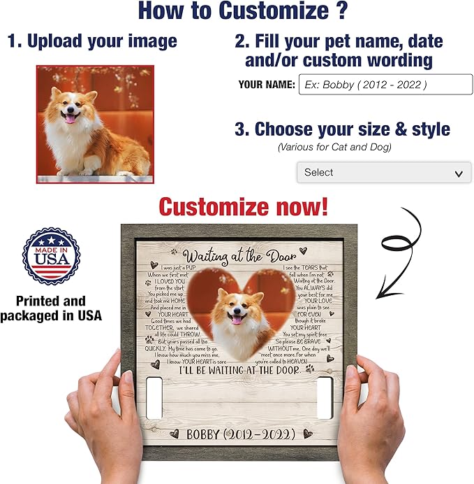 Personalized Pet Memorial Gifts Dog Memory Gifts Cat Memorial Frame Dog Died Sympathy Gift Pet Memorial Plaques Personalized For Pet That Passed Cat Picture Frame Best