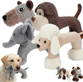 Linen Safari Companions, Squeaky Dog Chew Animals, with Durable Linen Material, Durable and Resistant to Chewing, for Relieve Dog's Boredom (Mix)