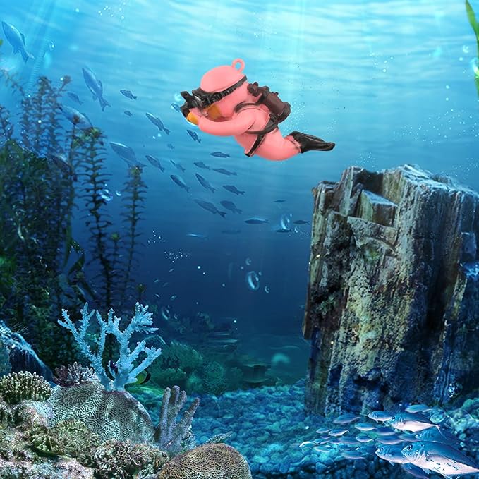 onesimcr Floating Fish Tank Decorations, Aquarium Decorations, Lovely Diver Fish Tank Decorations, Floating Device Fish Tank Accessories，Suitable for All Kinds of Fish Tanks(Pink)…