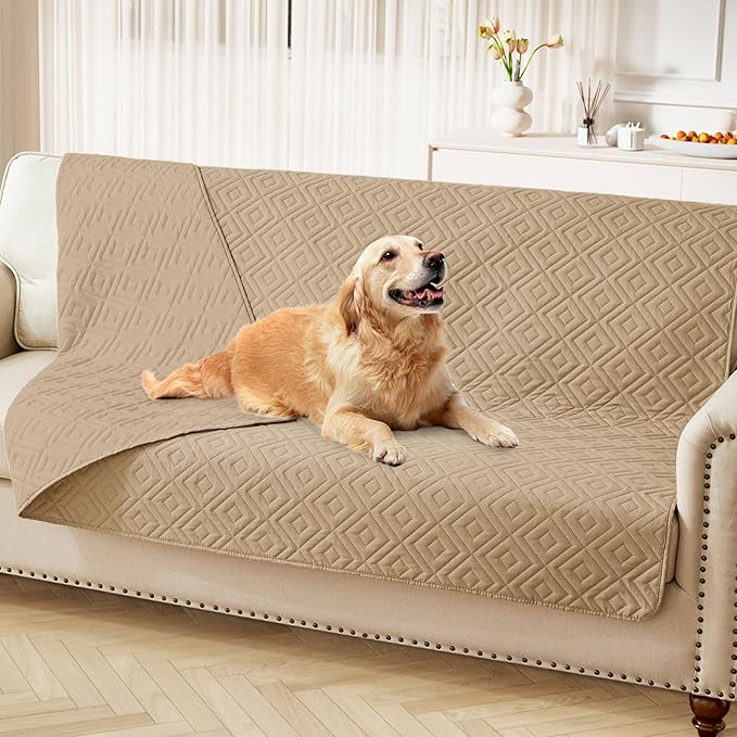 hyha Waterproof Dog Blanket, Soft Dog Bed Cover Pet Blankets, Waterproof Sofa Couch Cover for Dogs Washable, Reversible Pet Couch Covers for Sofa Furniture (68x82 Inch, Camel/Camel)
