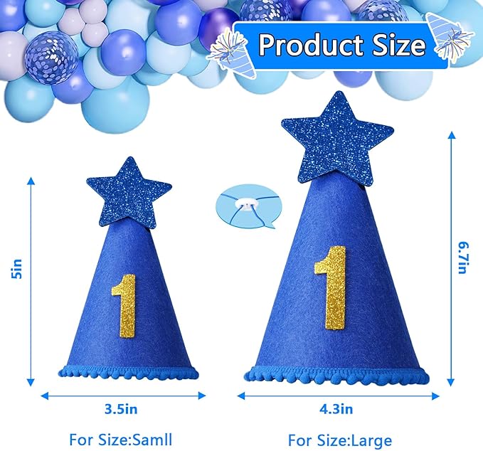 Dog Birthday Party Supplies, Blue Dog Birthday Set with Hat Bandana Numbers for Large Medium Boy Pets Puppy