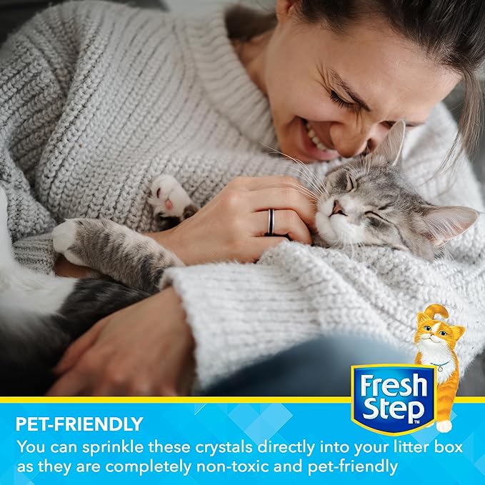 Fresh Step Cat Litter Crystals Deodorizer, Non Toxic Odor Neutralizing Crystals for Litter Boxes that Help Control Smells and Keep Home Areas Fresh, Resealable Bag, Summer Breeze Scent, 30 Ounce