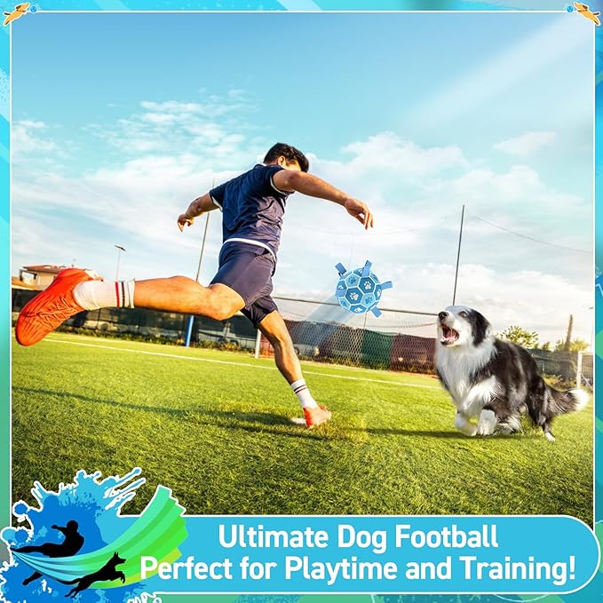 QDAN Dog Toy Balls, Premium Dog Soccer Ball with Straps, Outdoor Dog Toys, Pet Training Soccer for Medium Large (6 Inch)
