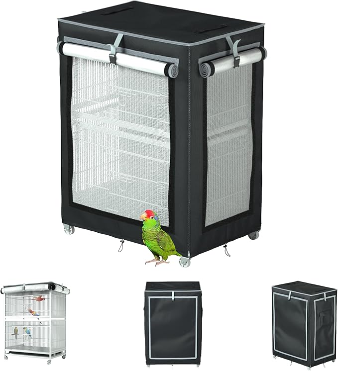 Universal Large Bird Cage Cover - 600D Cage Covers for Night, Good Night Bird Cage Cover for Large Birdcage -L31″xW20″xH51″