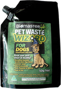 Pet Waste Wizard Digester 50g Spout Pack, Beneficial Enzymes to Break Down Pet Waste, (100% Natural Concentrate)