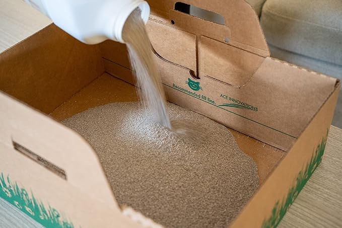 Disposable Ten Second Litter Boxes for Kitty/Cats. Made in The USA. Biodegradable Solution for Quick and Easy Disposal. Made of Recyclable Material. (4-Pack)