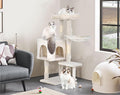 Cat Tree Tower, 36" Small Cat Tower for Indoor Cats with Scratching Post, Bed, Condo, Hang Ball, Multi-Level Climbing Cat Trees Cat Furniture Activity Center, Beige