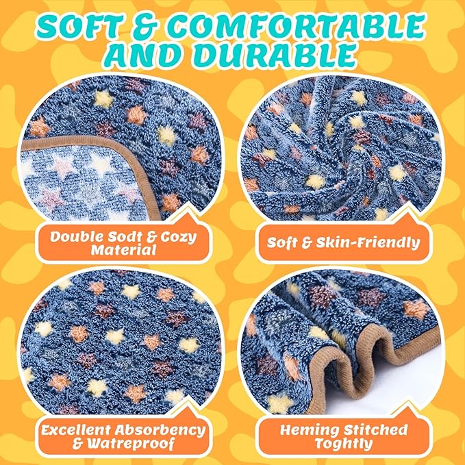 6 Pcs Guinea Pig Blankets Bedding Small Animal Cage Liners Sleep Mat Absorbent Reusable Pet Pee Bedding Pad Cover for Hamster Ferret Chinchilla Rabbit Hedgehog (14 x 28 Inch)