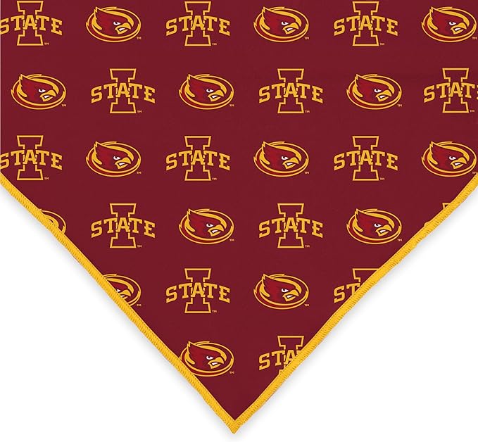 Iowa State Cyclones Officially Licensed Bandana for Dogs and Cats | Fits Pets Great Gift Idea | Easy-to-Tie (Small, 13")