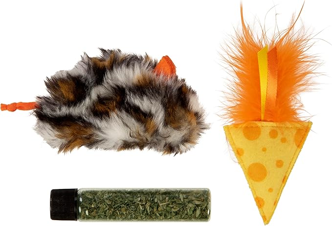 Instincts by SmartyKat 2-Pack Mouse 'N Mate Plush Refillable Cat Toys w/HappyNip Tube (Catnip & Silvervine) - Multicolor, 2-Pack