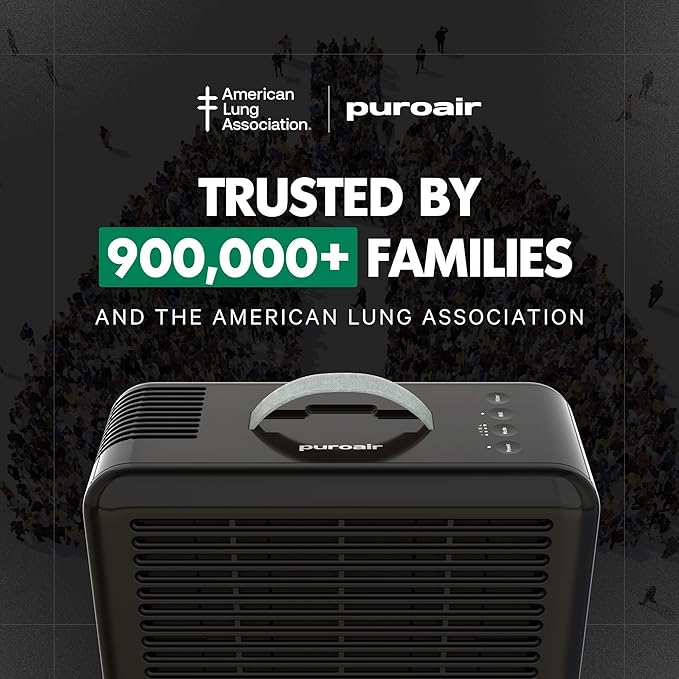 PuroAir Air Purifier 100i Smart HEPA Air Purifiers for Home Pets - Portable Small Air Purifier Filters up to 550 Ft² of Pollutants, Smoke, Pollen, Dust - Room Air Purifiers for Bedroom, Baby, Office