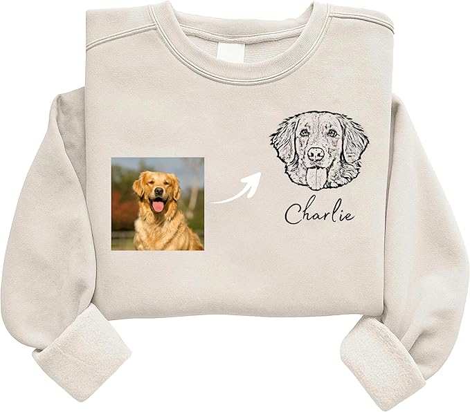 Custom Pet Sweatshirts with Photo and Name, Personalized Dog Sweatshirt, Gifts for Dog Mom, Dad