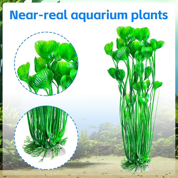 AQUANEAT 26pcs Artificial Fish Tank Plants, Multi Color Plastic Aquarium Accessories