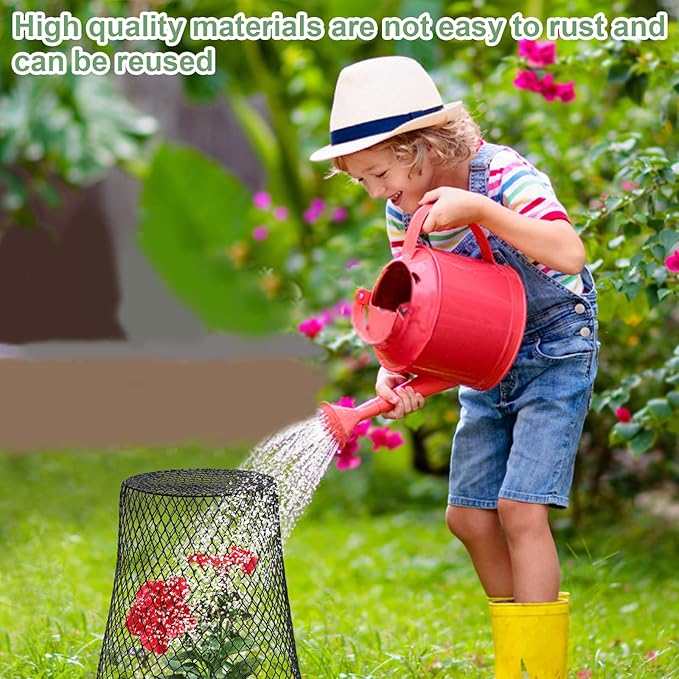 10 Pcs Chicken Wire Cloche Plant Covers Garden Netting Metal Heavy Duty Plant Protectors from Animals for Keeping Bunnies Chicken Squirrels Birds Other Out 9.13×9.13 in