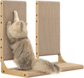 Zakkart 2-Pack Cat Scratching Board, 25.6'' Tall Cardboard L Shape Vertical Cat Scratchers for Indoor Cats, Cat Scratching Post for Wall and Couch, Large