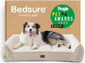 Bedsure SupportMax™ XL Orthopedic Dog Beds Large Sized Dog - Extra Thick Supportive Dogs Couch with Waterproof Washable Cover, Extra Large Comfort Pet Sofa with Soft Sherpa and Nonskid Bottom, Beige