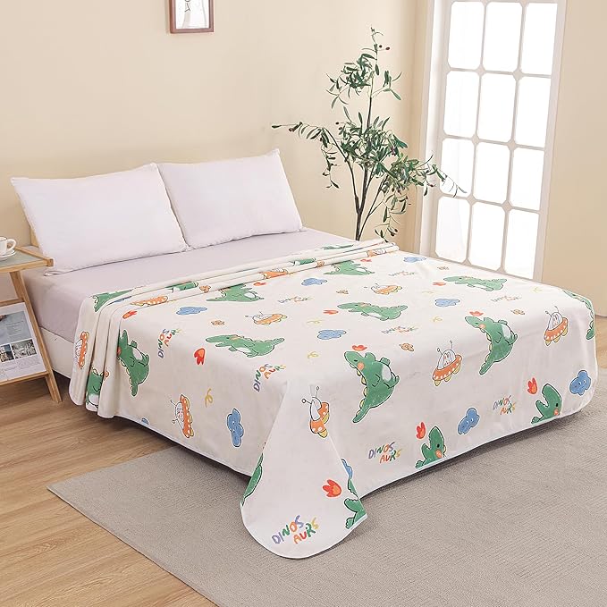 WenBags Waterproof Dog Bed Cover 70 * 78 Inches Throw Size,Pet Hair Resistant Reversible Couch Cover Mattress Protector,Leakproof Bed Liner/Sheet/Blanket for Adults Elderly Pets,Cute Dinosaurs