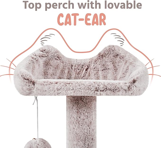 Yaheetech 54in Cat Tree, Cat Tower with Double Condo, Sisal Scratching Posts, and Dangling Balls, Pet Furniture Kitten Play House