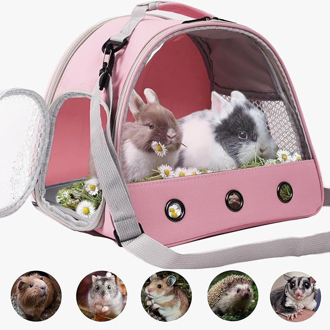 Bearded Dragon Carrier,Lizards Cage,Hamster Outdoor Used,Small Animal Travel Carrier for Sugar Glider Hedgehog Rat Parrot Bird Guinea Pig, Portable Guinea Pig Travel Carrier for Two