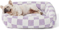 LE SURE Cute Dog Bed for Medium Dogs - Washable Pet Beds,Cozy Rectangle Orthopedic Sofa with Jacquard Shaggy Plush & Anti Slip Bottom,30x24x8inches