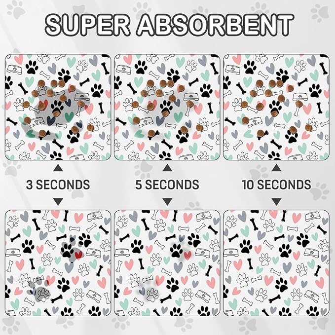 Dog Food Mat for Pet Cat Food Mat, Paws Absorbent Quick Dry Dog Bowl Mats for Food and Water, Non-Slip Cat Pet Feeding Mats for Floor Placemats 12"x20"