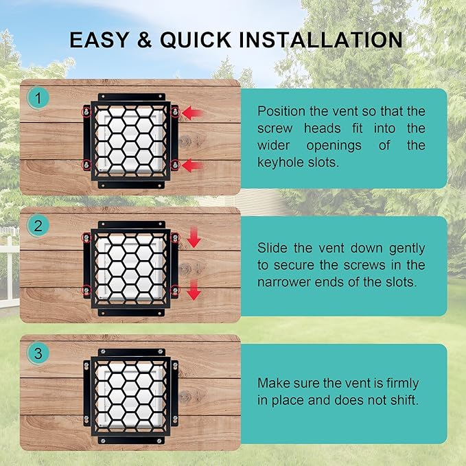 Dryer Vent Bird Guard - Universal Fits for 3" to 4" Dryer Vents & Exhaust Fan Ventilation Cover (Kitchen/Bathroom), Steel Ventilation Bird Cage, Black