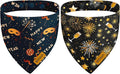 Happy New Year Dog Bandanas with Snap Button, 2 Pack Adjustable Bandanas for Small, Medium, and Large Dogs, Pet Scarf for Holiday Costume Accessory & Photo Shoot (X-Large)