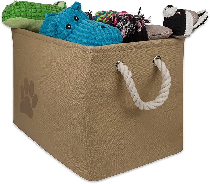 Bone Dry Pet Storage Collection Collapsible Bin, Medium Rectangle, Taupe