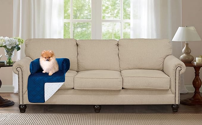 Brilliant Sunshine Premium Calming Dog Bed Mat, Silky Velvet, Removable Washable Cover, Cushion Protector and Couch Covers for Dogs, Pets, Cats, Small, Dark Blue