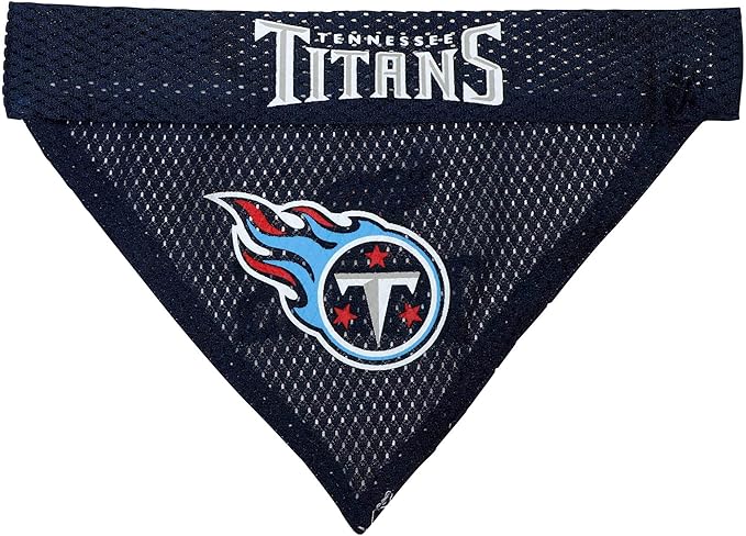 Pets First NFL DOG BANDANA - TENNESSEE TITANS REVERSIBLE PET BANDANA. 2 Sided Sports Bandana with a PREMIUM Embroidery TEAM LOGO, Large/X-Large. - 2 Sizes & 32 NFL Teams available