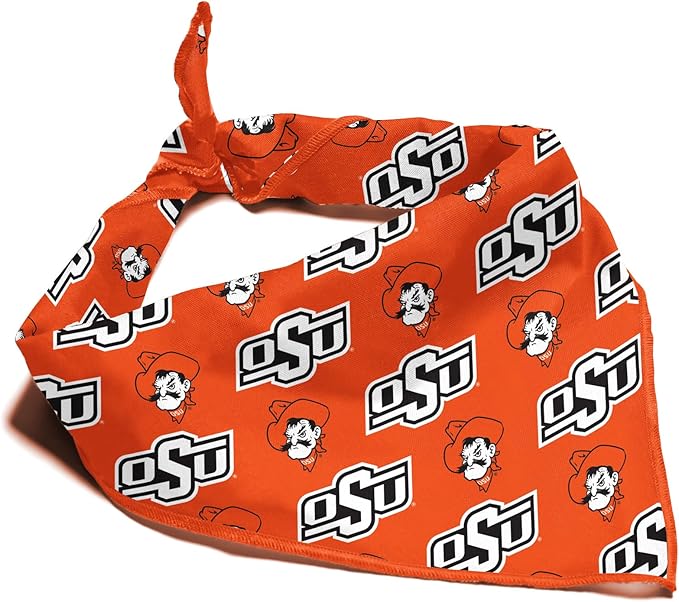 Oklahoma State Cowboys Officially Licensed Bandana for Dogs and Cats | Fits Pets Great Gift Idea | Easy-to-Tie (Small, 13")