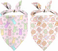 Easter Dog Bandana, 2 Pack Adjustable Holiday Party Pets Rabbit Easter Egg Bandanas Triangle Bibs Dog Cat Scarf Set