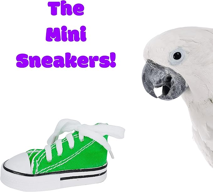 4 Mini Sneakers Bonka Bird Toys Colorful Cotton Rubber Bird Safe Parrot Quaker Parrotlet Cockatiel